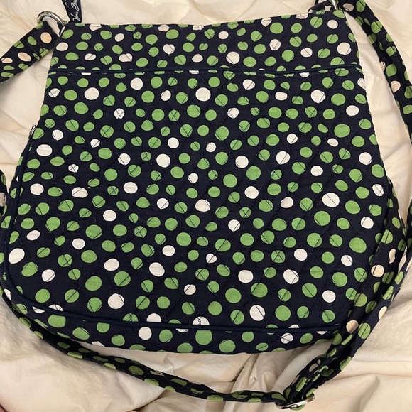 Vera Bradley green polka dot shoulder bag tote - Picture 6 of 9